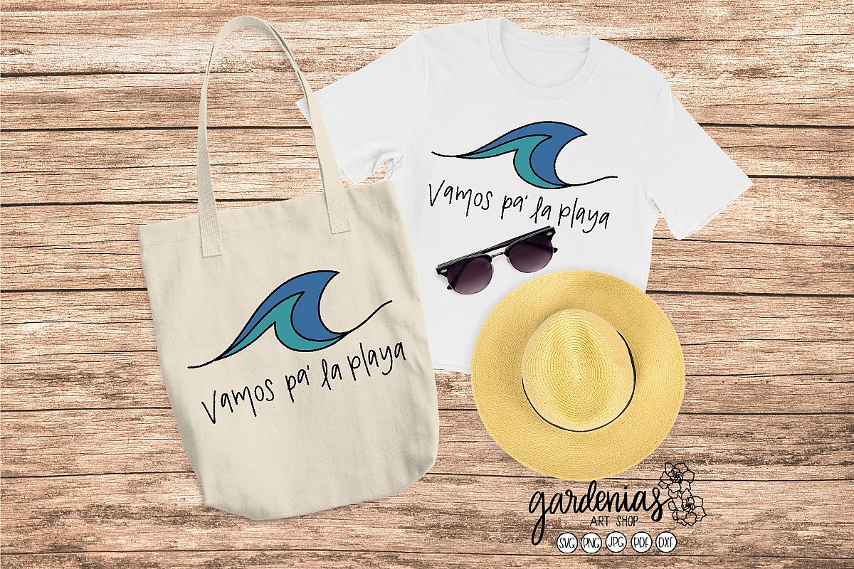 Vamos Pa La Playa SVG | Spanish SVG | Spanish Cut Files example image 1
