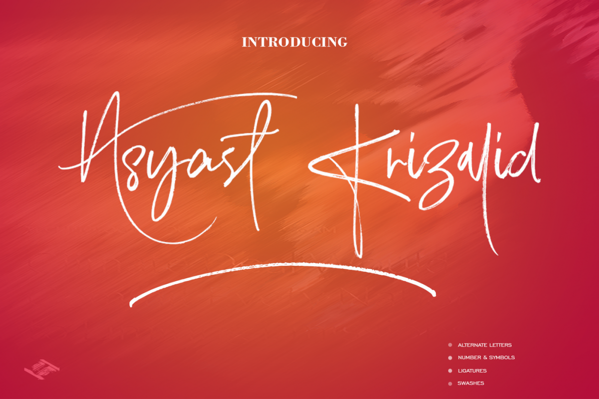 Asyast Krizalid Brush Script Font example image 1