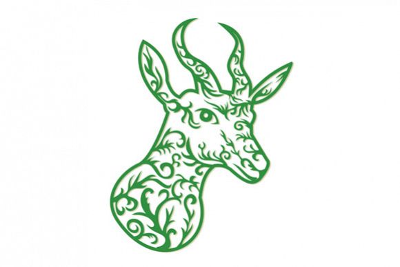 Springbok Head Paper Cut example image 1