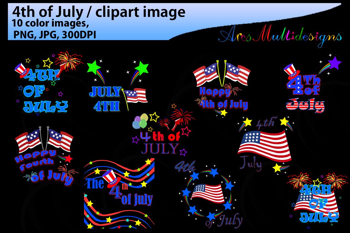 4th of july / 4th of july clipart / fourth of july clipart silhouette / happy 4th of july /JPG / PNG example image 1
