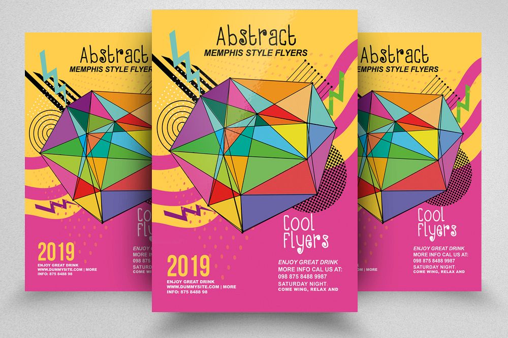 Abstract Memphis Flyer Template example image 1