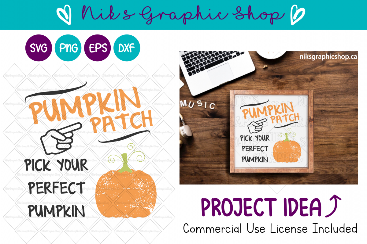 Pumpkin Patch Svg, Pumpkin Svg, Fall Sign Svg, Fall Svg example image 1