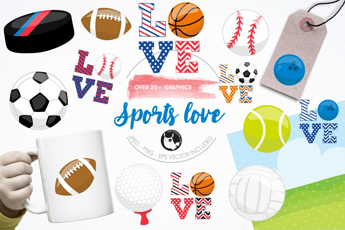Sports love graphics and illustrations example image 1