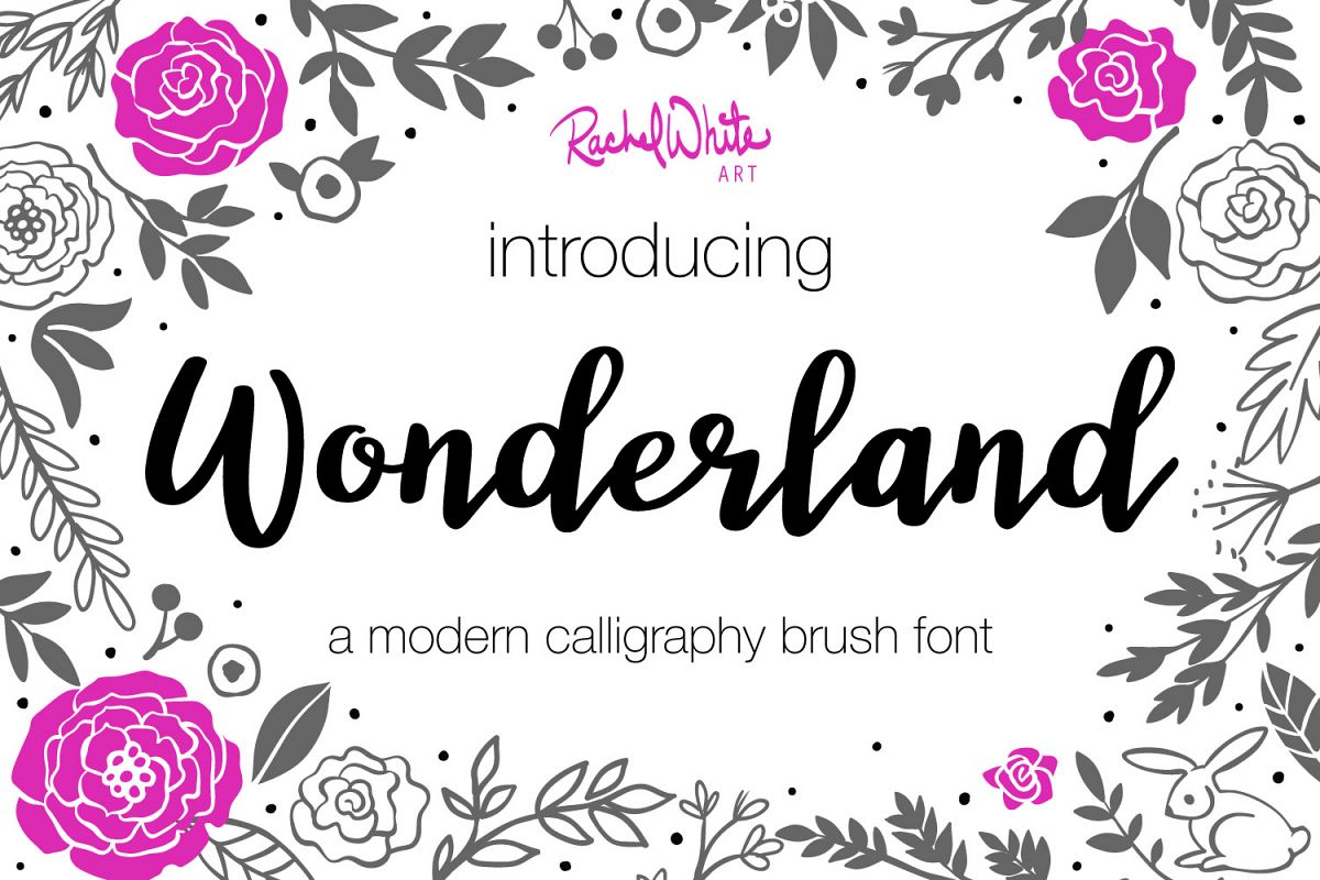 Wonderland, a modern calligraphy font example image 1