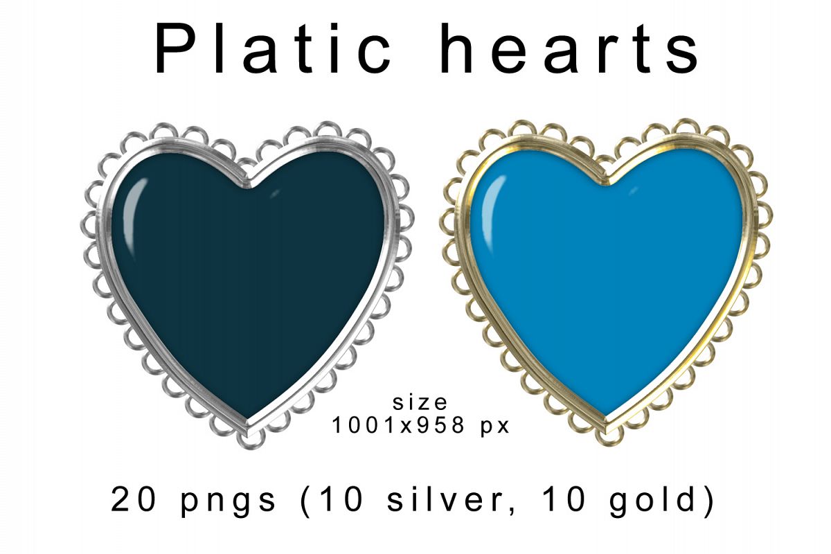 Plastic hearts scrapbooking elements example image 1