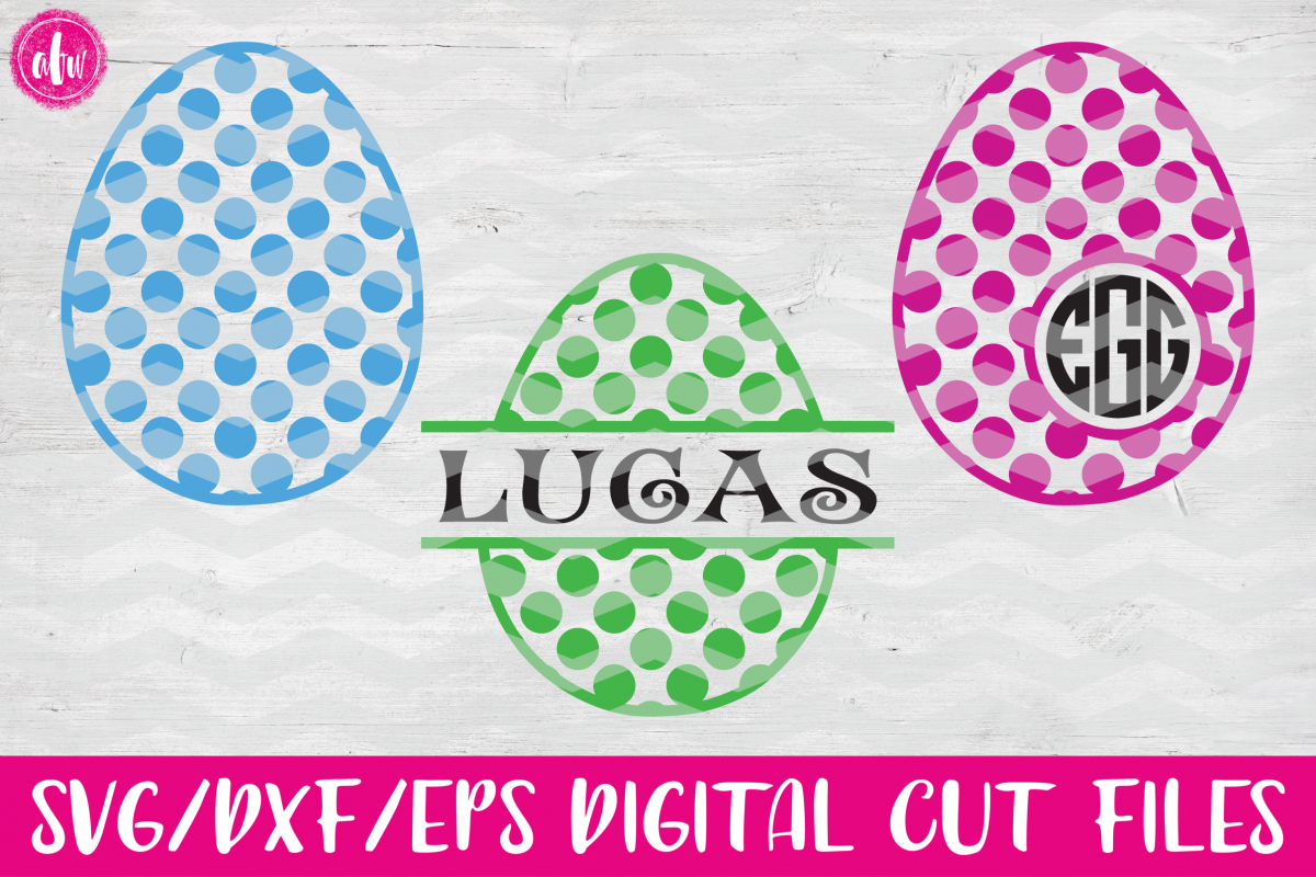 Polka Dot Pattern Easter Eggs Set - SVG, DXF, EPS Cut Files example image 1