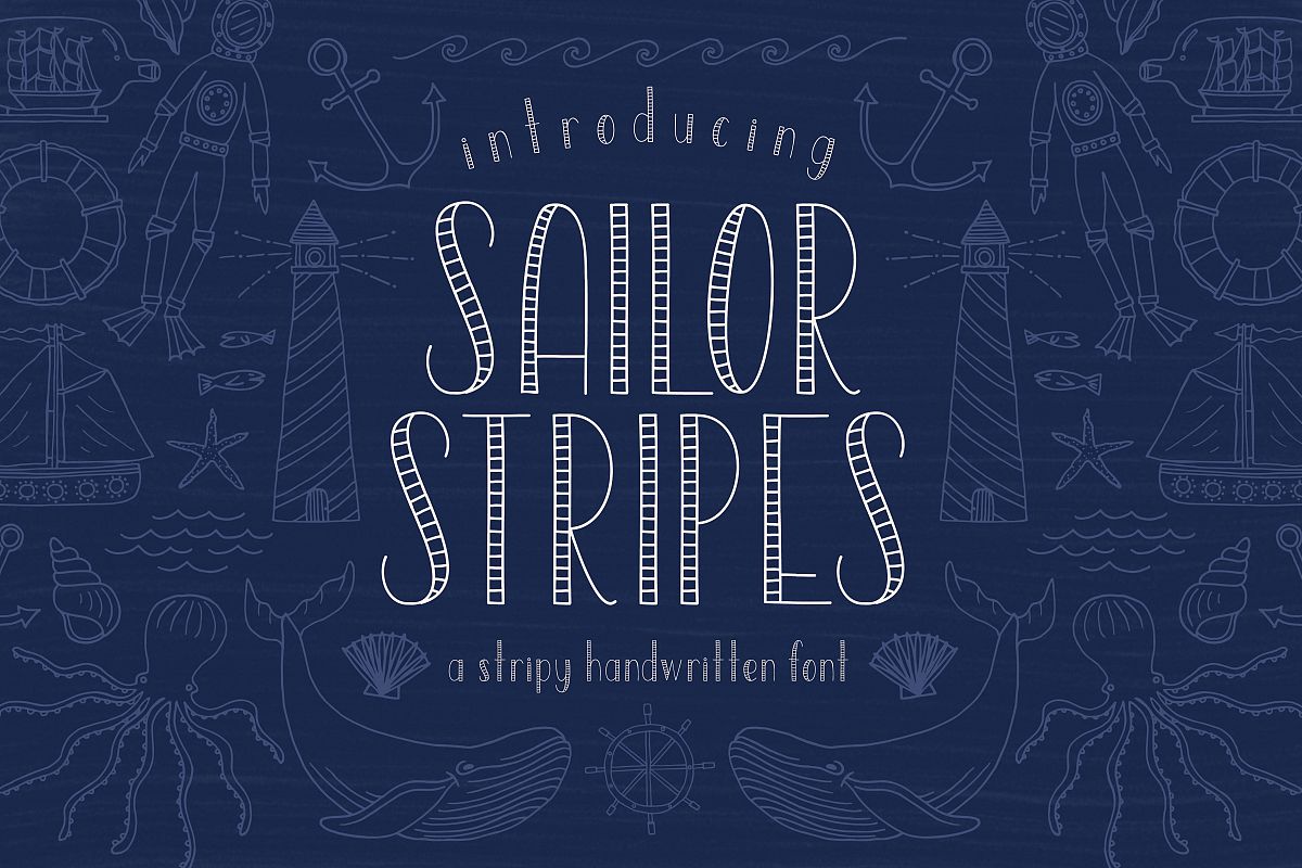 Sailor Stripes San Serif Font example image 1