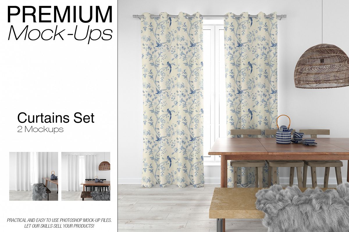 Download Curtains Mockup Pack (127823) | Mock Ups | Design Bundles