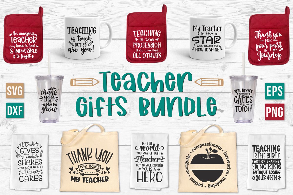 Teacher SVG Bundle, Teacher Appreciation, Teacher Gift Ideas example image 1