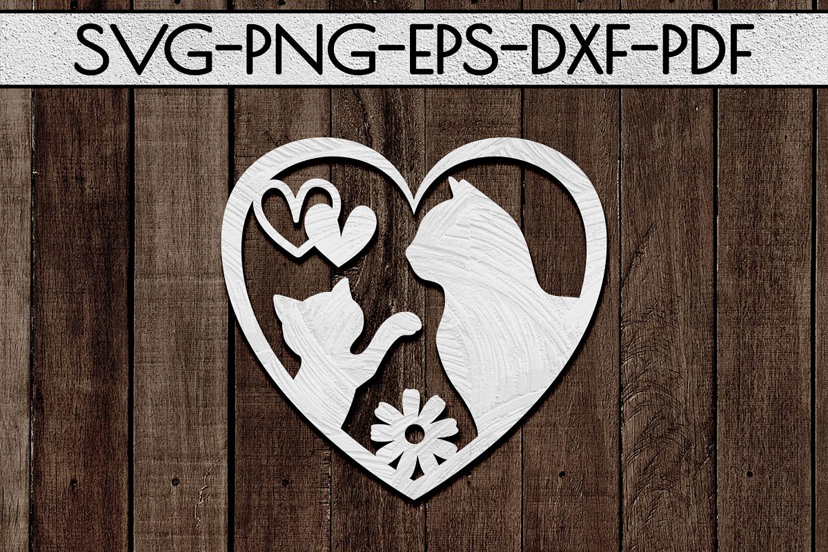 Cat Lover Sign Papercut Template, Cat House Decor, SVG, DXF example image 1