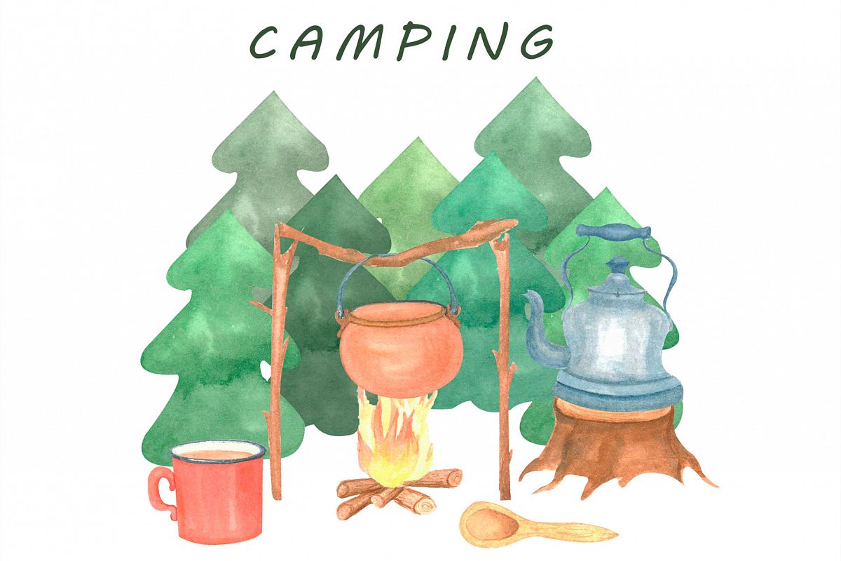 Camping, Postcard example image 1