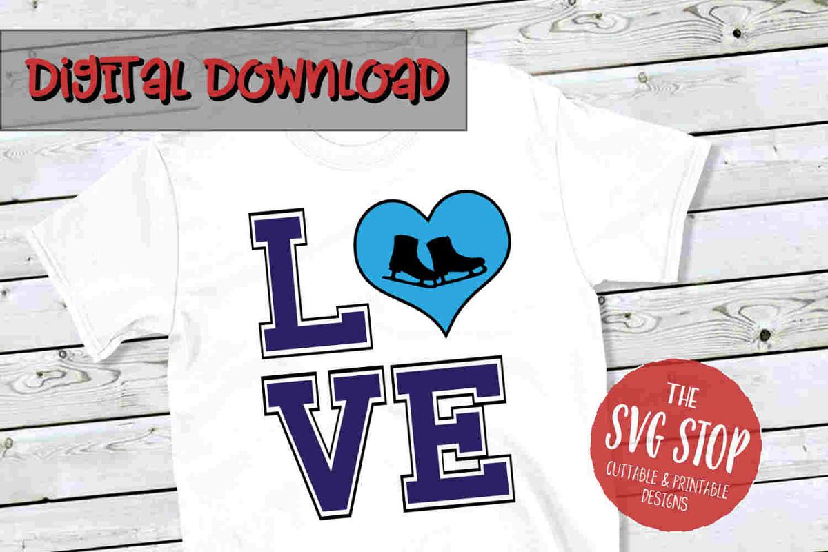 Love Skating 2 -SVG, PNG, DXF example image 1