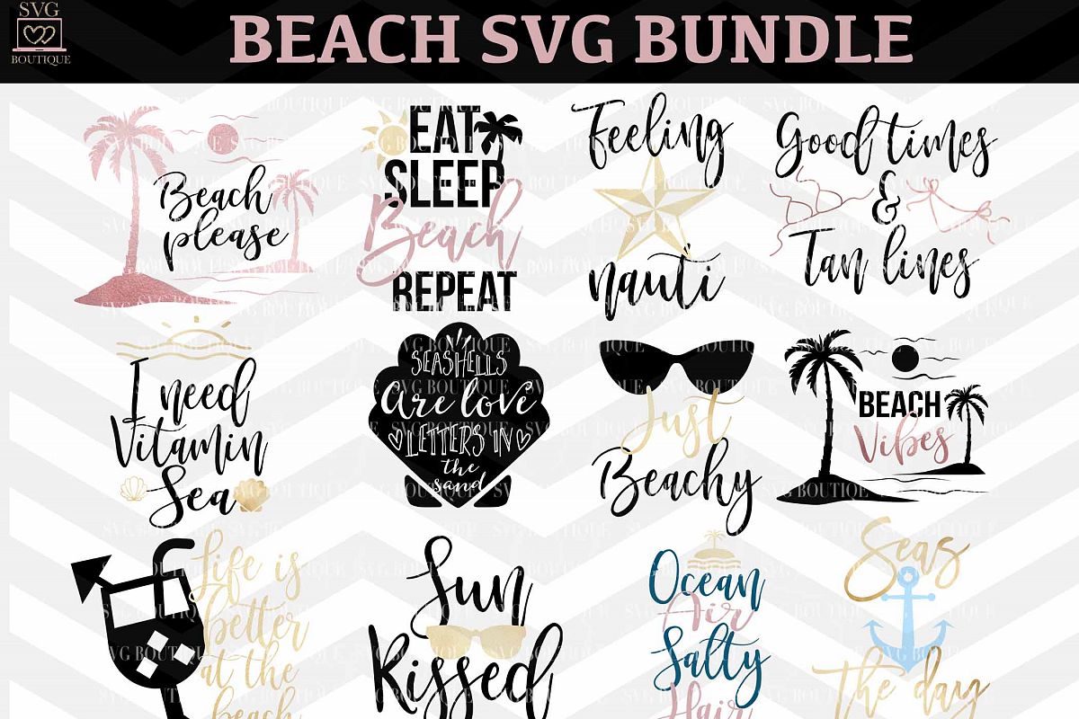 Beach Vacation Design Bundle - SVG PNG DFX Cutting Files ...