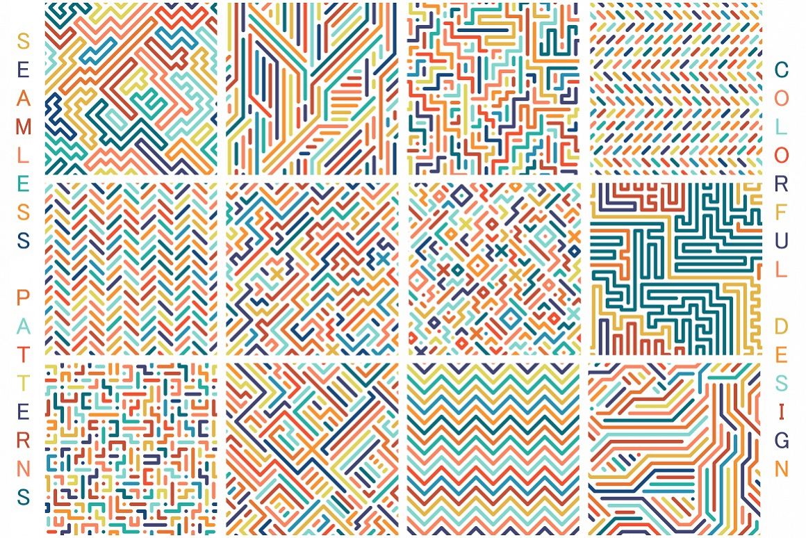 Colorful seamless vector patterns. example image 1