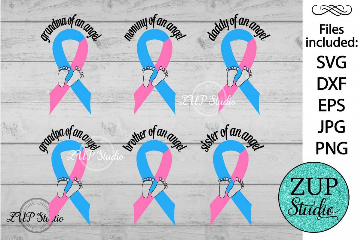 Pregnancy loss Ribbon cutting files svg 2 example image 1