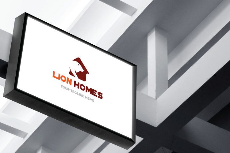 Real Estate, Lion in house Logo example image 1