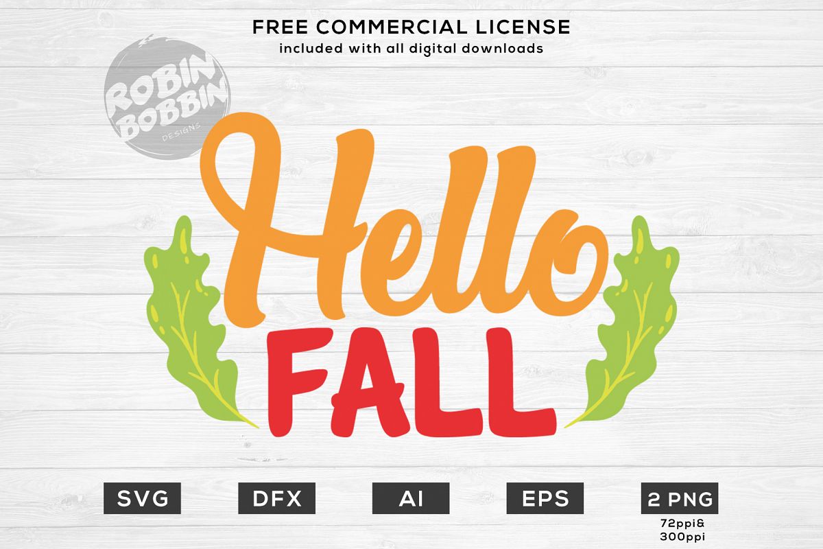 Hello Fall - Autumn SVG File example image 1