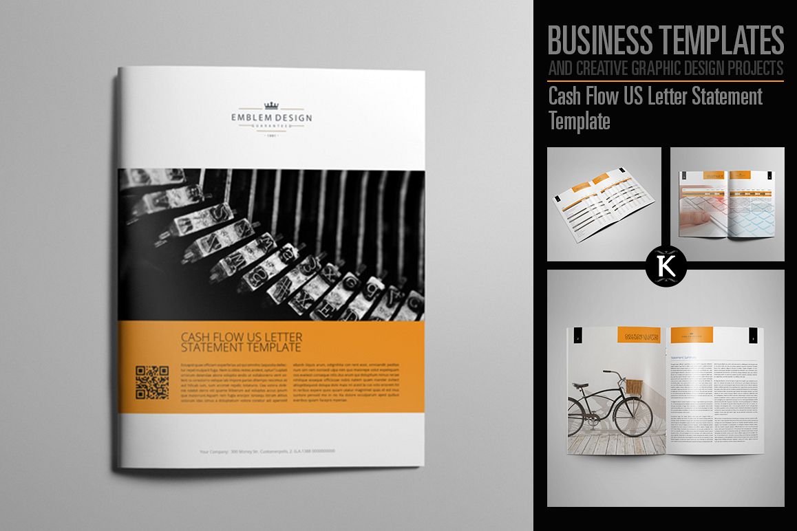Cash Flow US Letter Statement Template example image 1