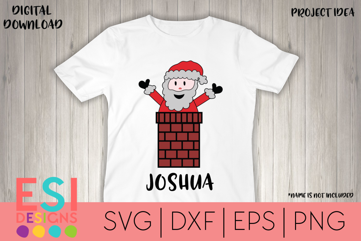 Christmas | Santa in Chimney Design| SVG Files example image 1