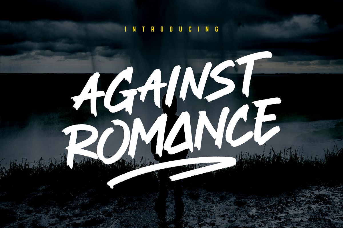 Against Romance Brush Font example image 1