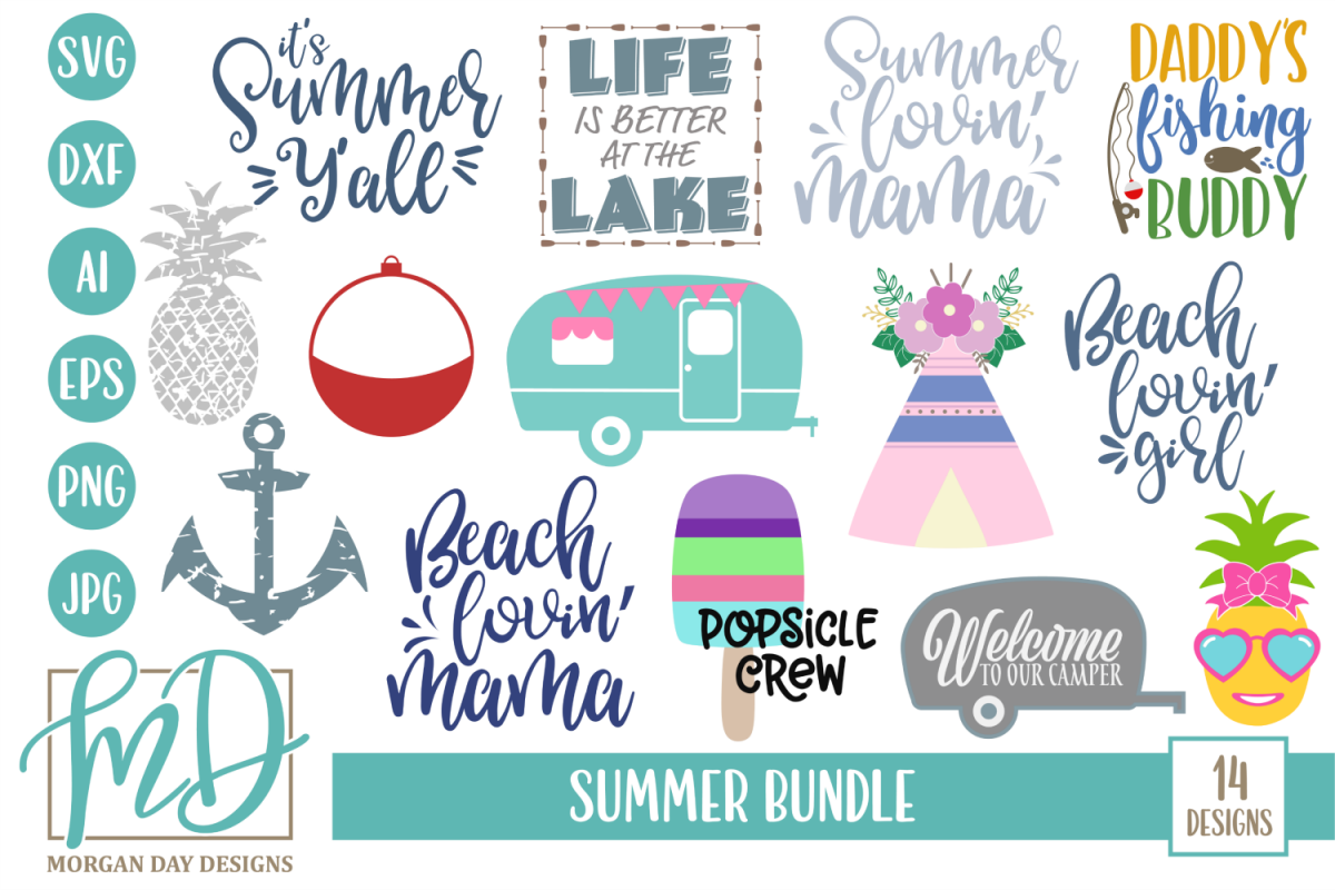 Download Beach SVG - Lake SVG - Camping SVG - Summer Bundle SVG (87484) | SVGs | Design Bundles