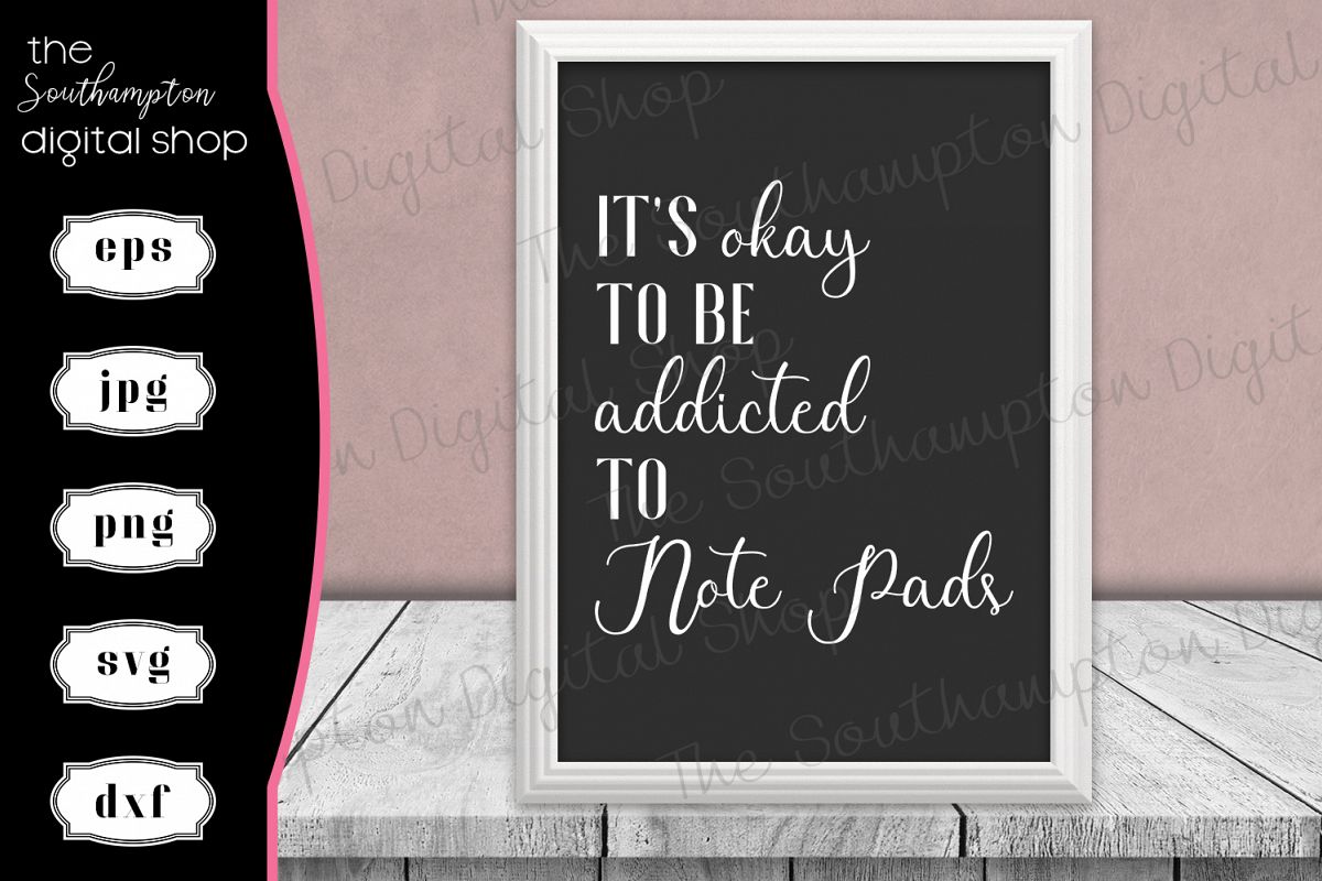 Funny Note Pad Addict Quote example image 1