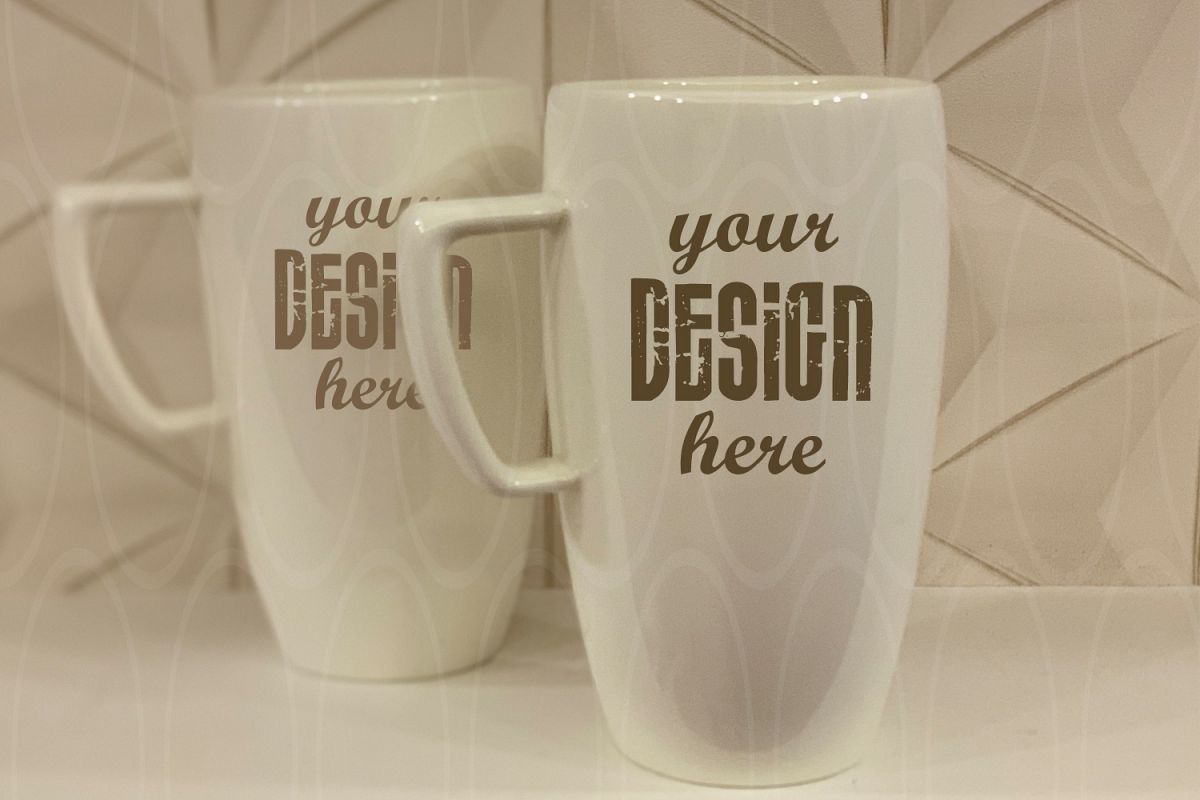 Mugs mock up Styled Stock Photography Blank White Coffee example image 1