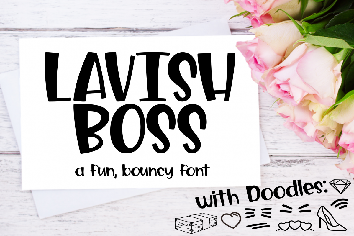 Lavish Boss - a Fun, Bouncy font with Extras example image 1