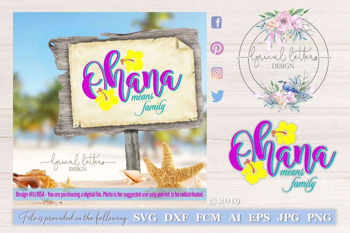 Download Ohana Means Family Summer Hawaii SVG Cut File LL185A ...