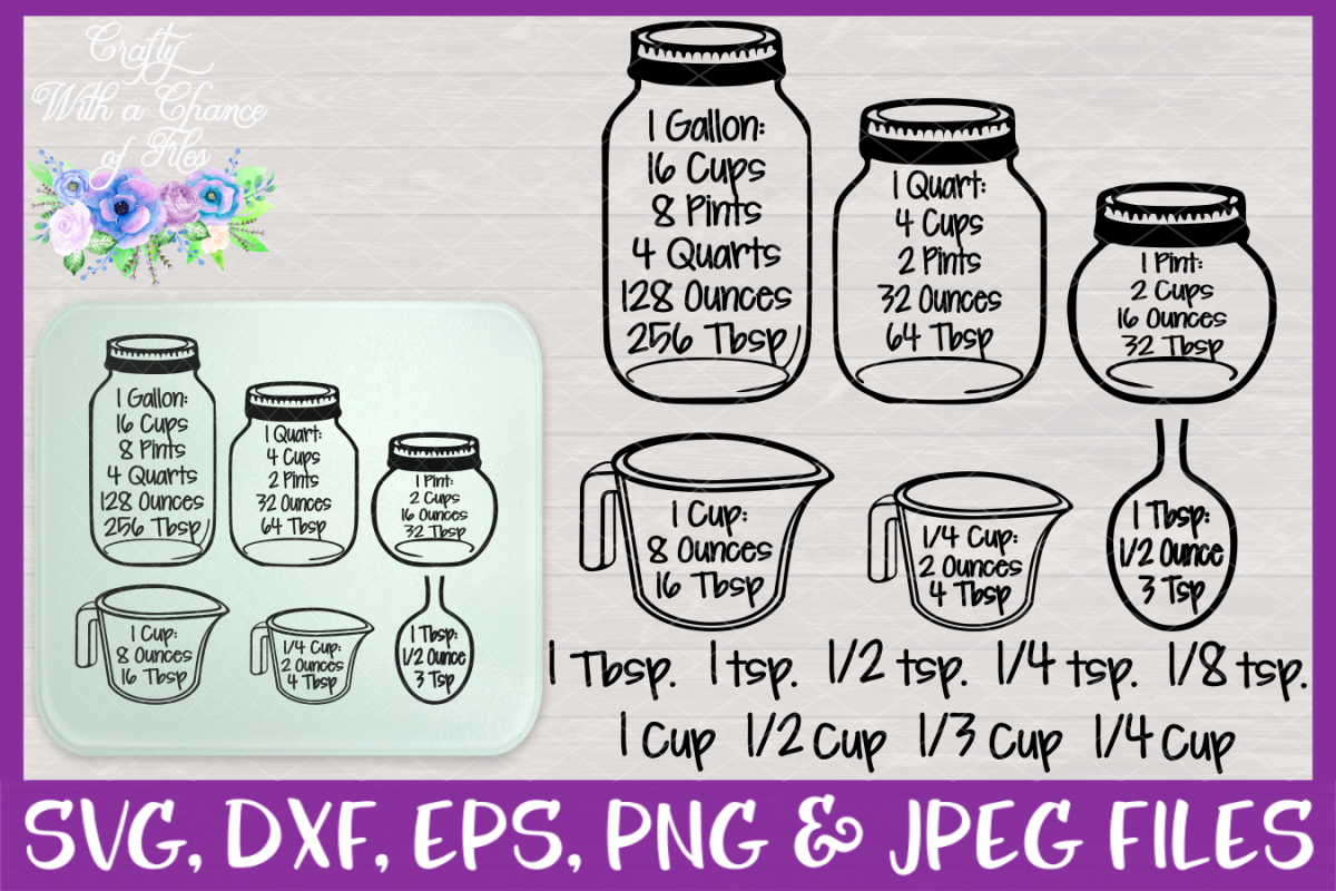 Kitchen Conversion Chart SVG for Cricut & Silhouette