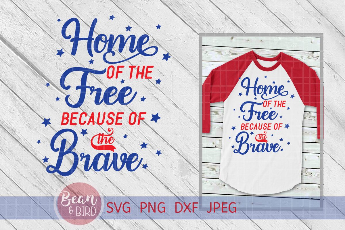 Home of the Free Patriotic Svg example image 1