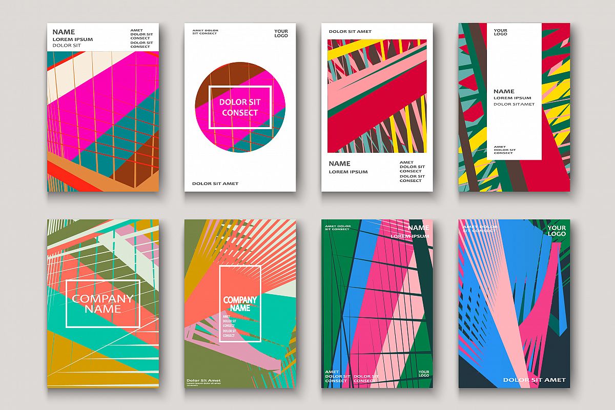 Modern cover design. Abstract retro 90s style texture stripe example image 1