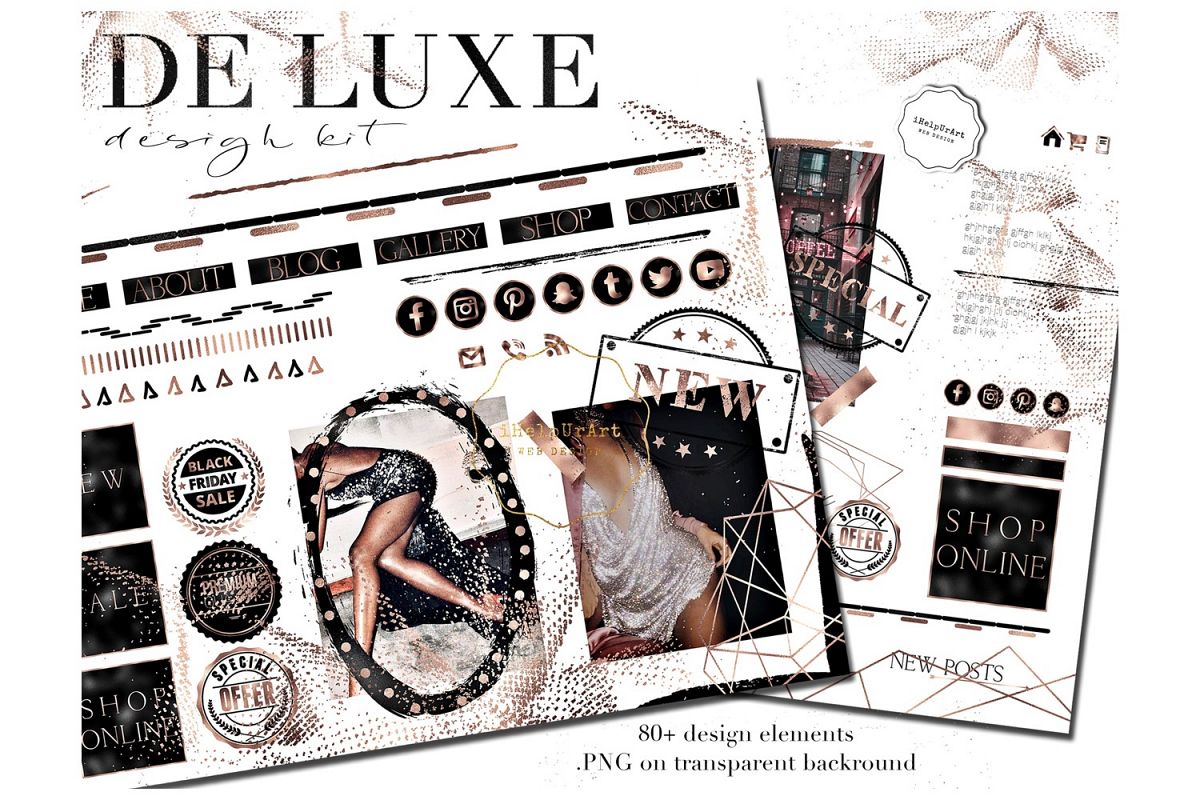 Luxury Design Bundle - Rose Gold and Black example image 1