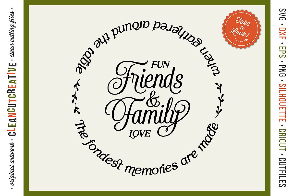 Friends & Family Fondest Memories Gathered Table - round svg example image 1