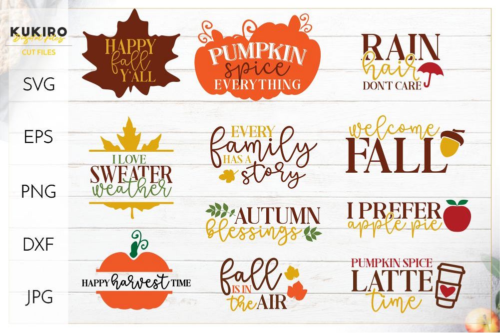 Mini Fall Bundle SVG - Thanksgiving Signs Cut files example image 1