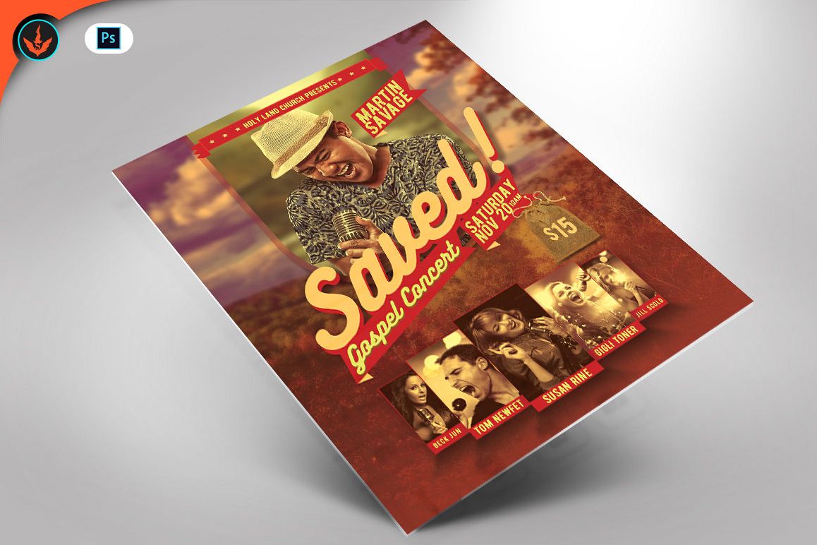 Saved Gospel Concert Flyer Template example image 1
