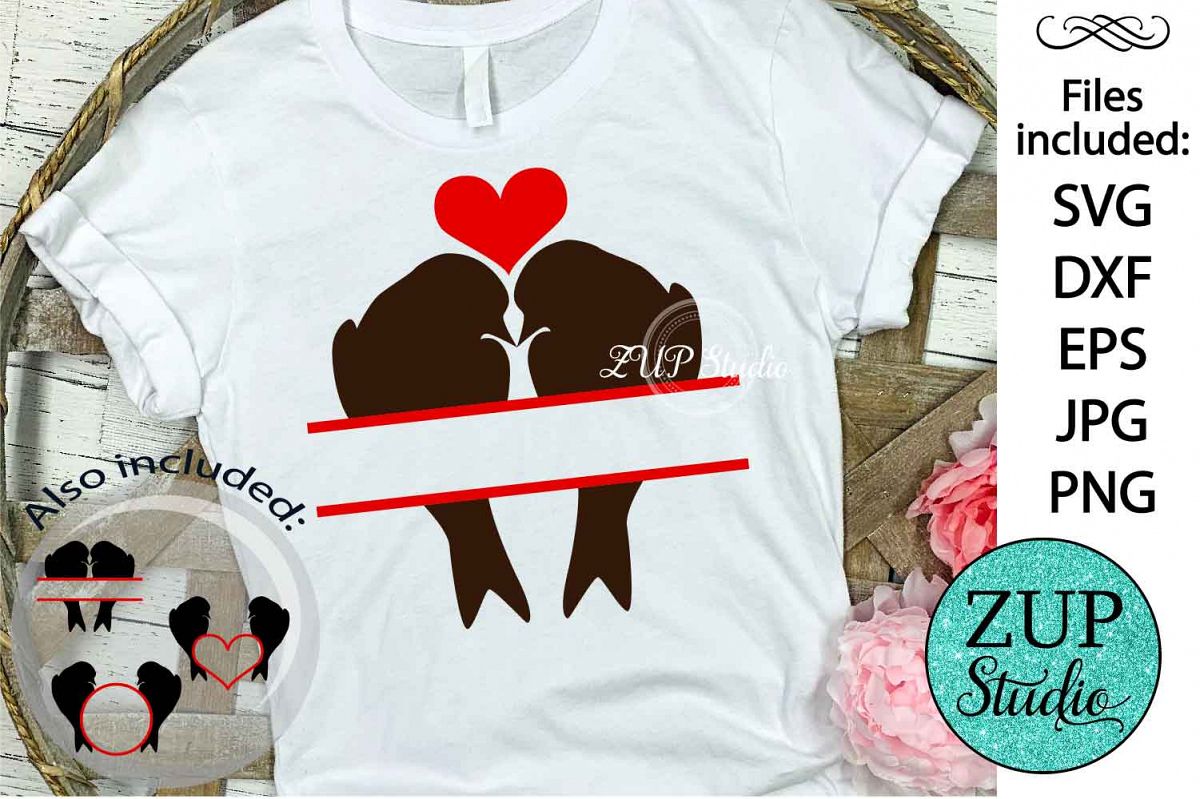 Birds in love cutting files svg 1 example image 1
