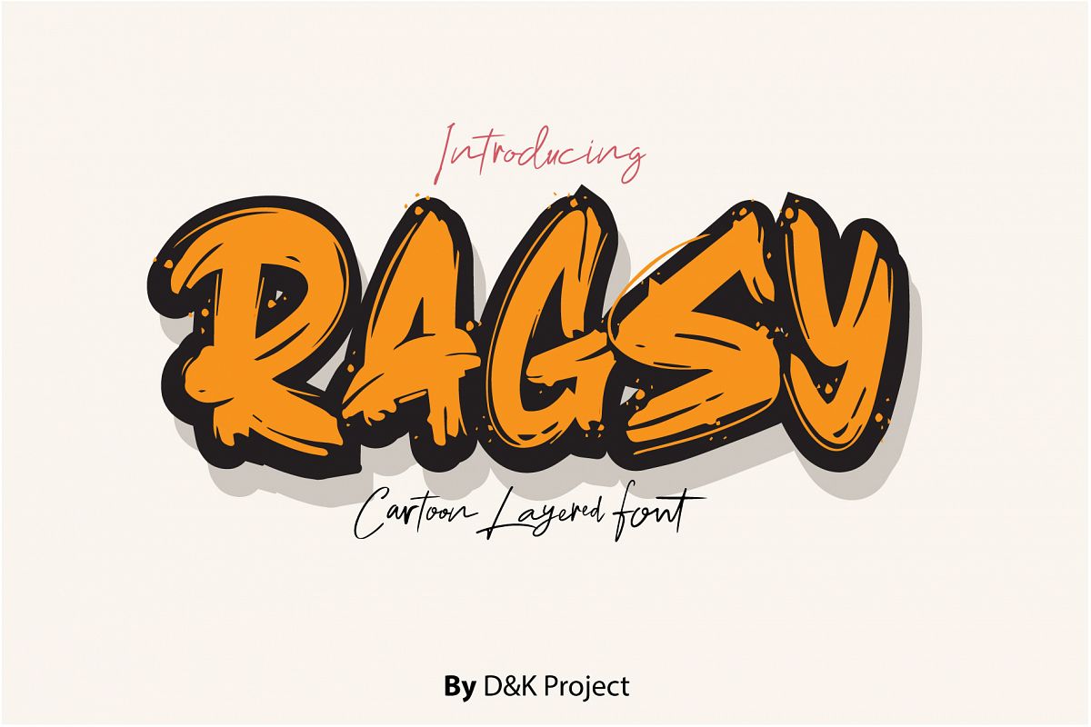 Ragsy | Cartoon layered font example image 1