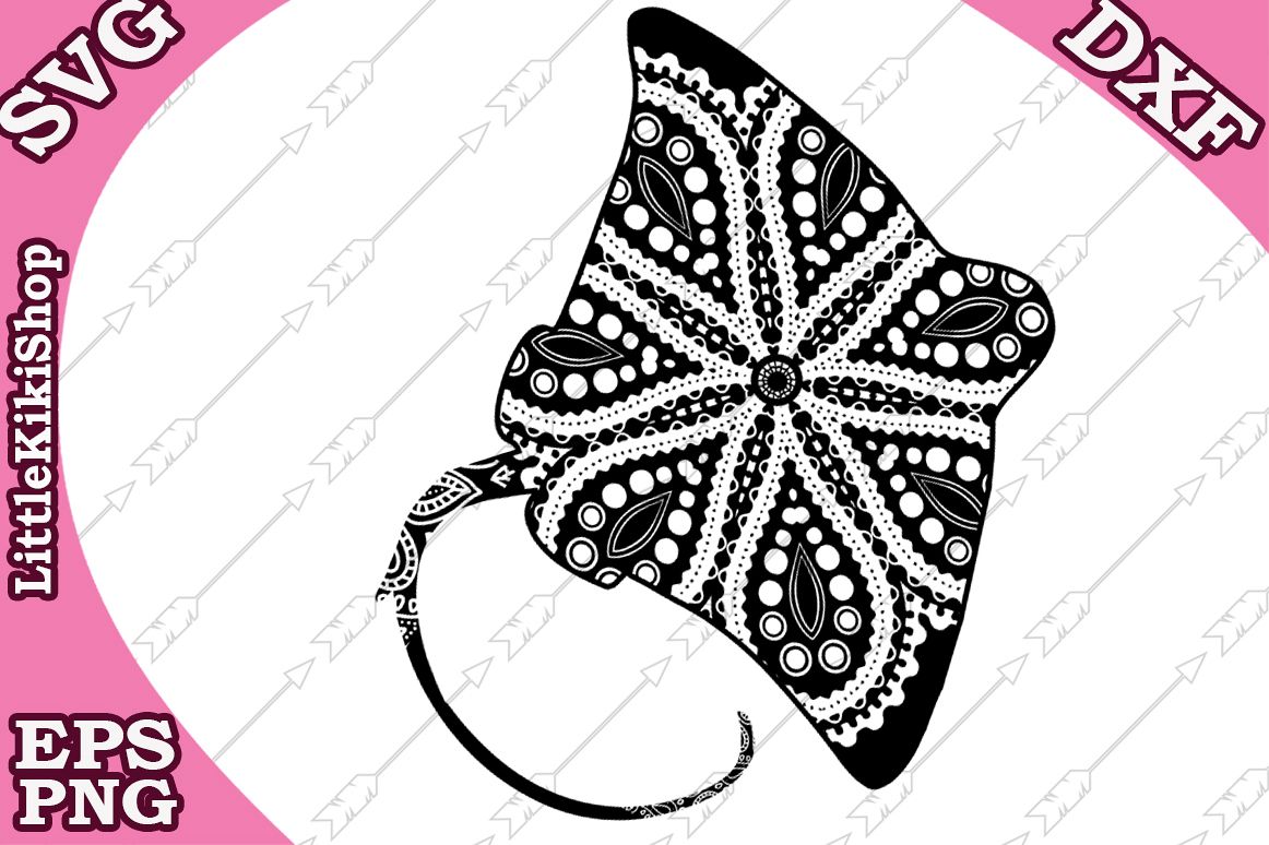 Zentangle Sting Ray Svg,mandala String Ray Svg,Zentangle ani example image 1