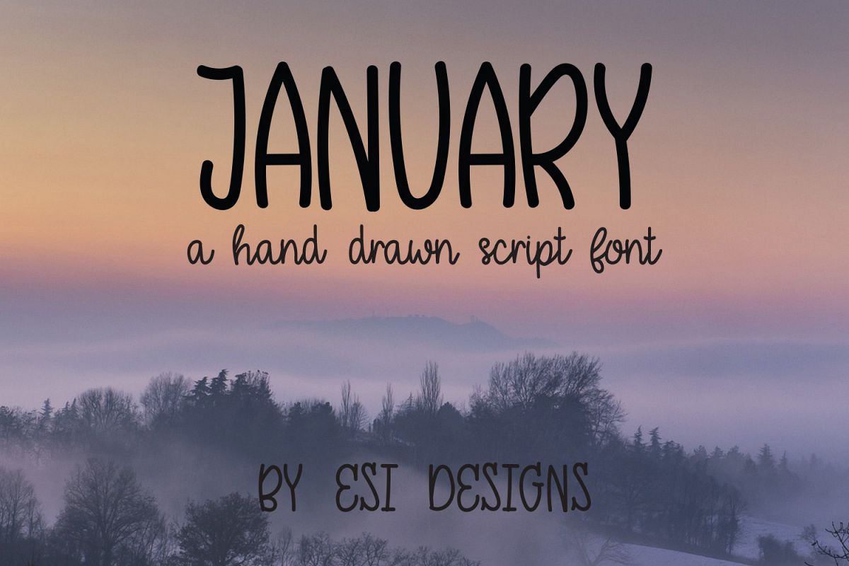 January - A Modern Hand Drawn Script Font example image 1
