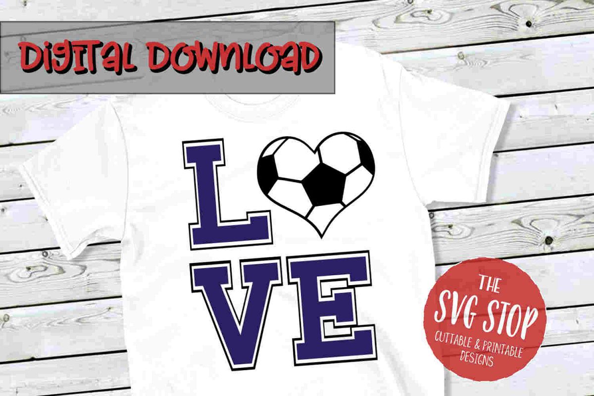 Love Soccer 4-SVG, PNG, DXF example image 1
