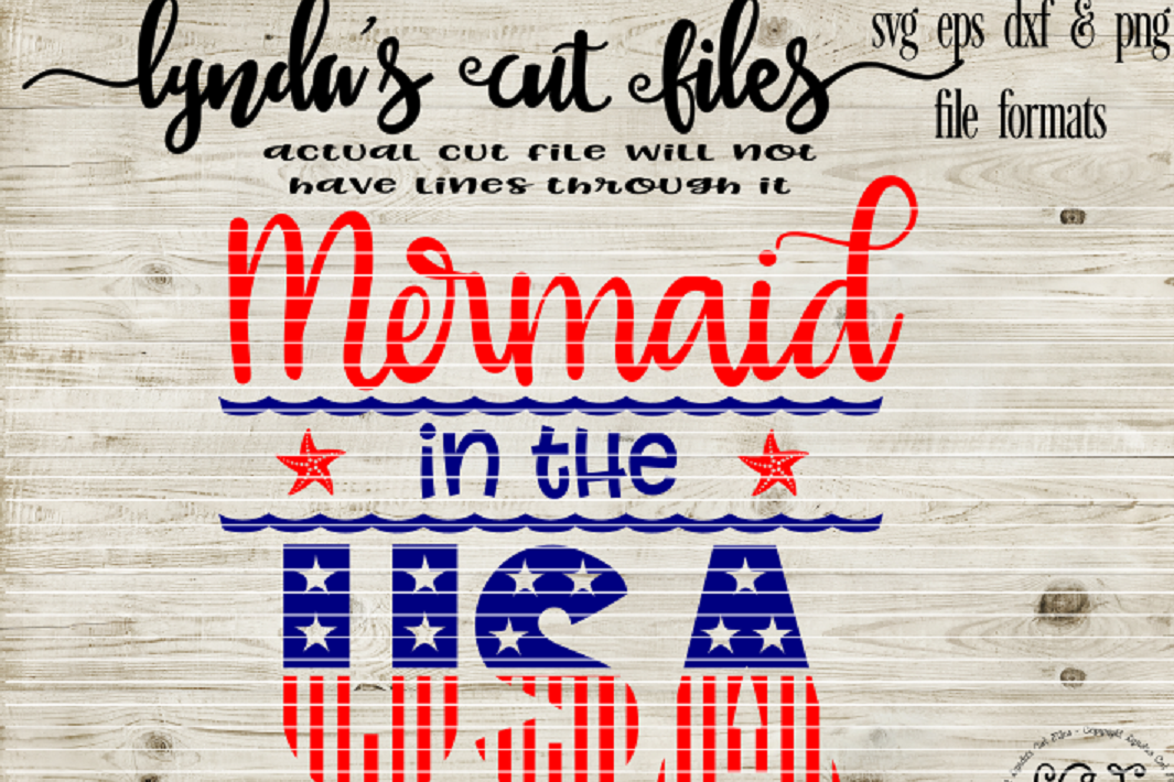 Mermaid in the USA//Summer//SVG//DXF//EPS example image 1