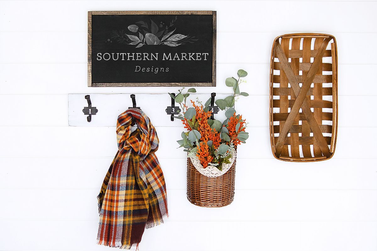 Fall Stained 12x20 Wood Sign Mock Up Stock Photo example image 1