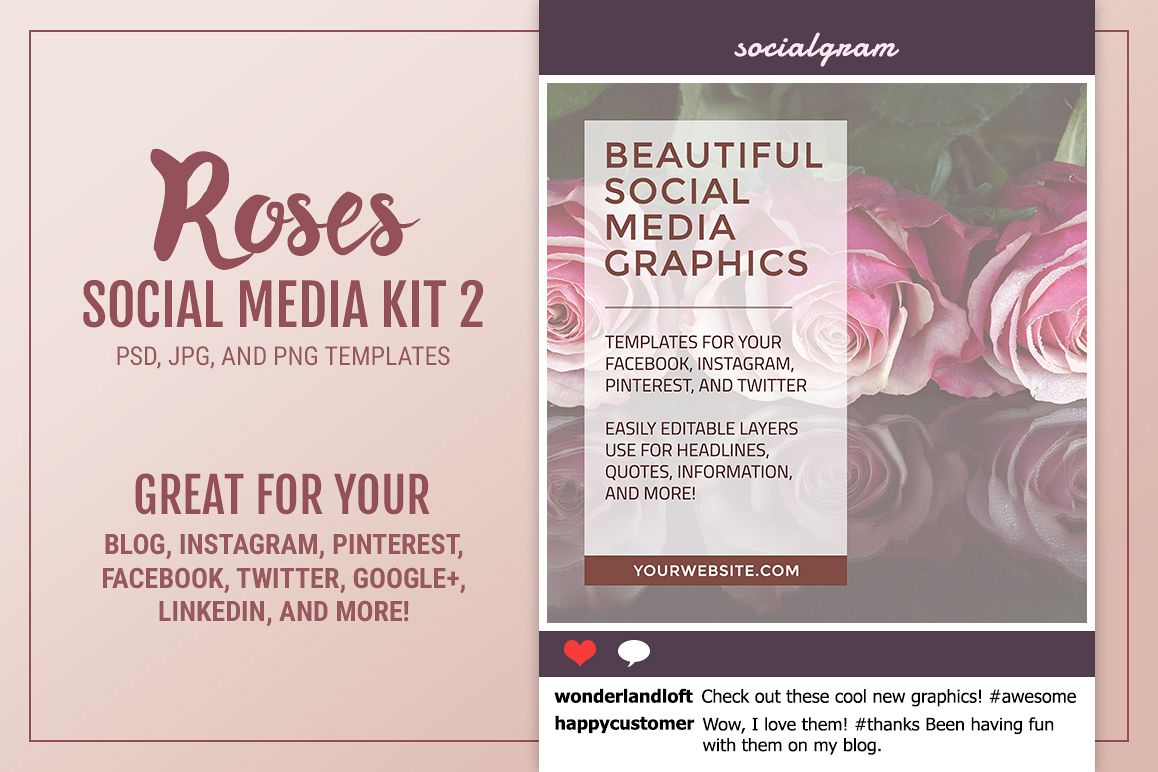 Roses Social Media Kit 2 example image 1