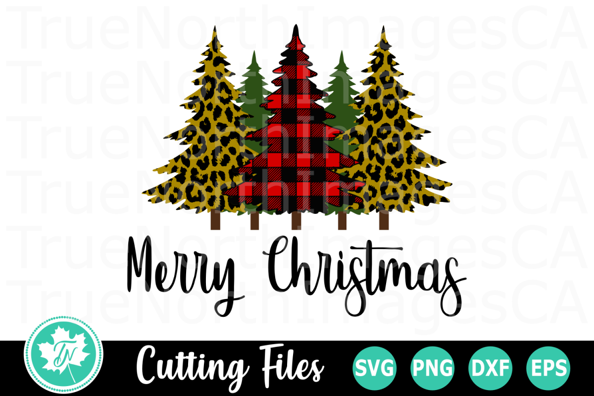 Merry Christmas Plaid Trees - A Christmas SVG Cut File