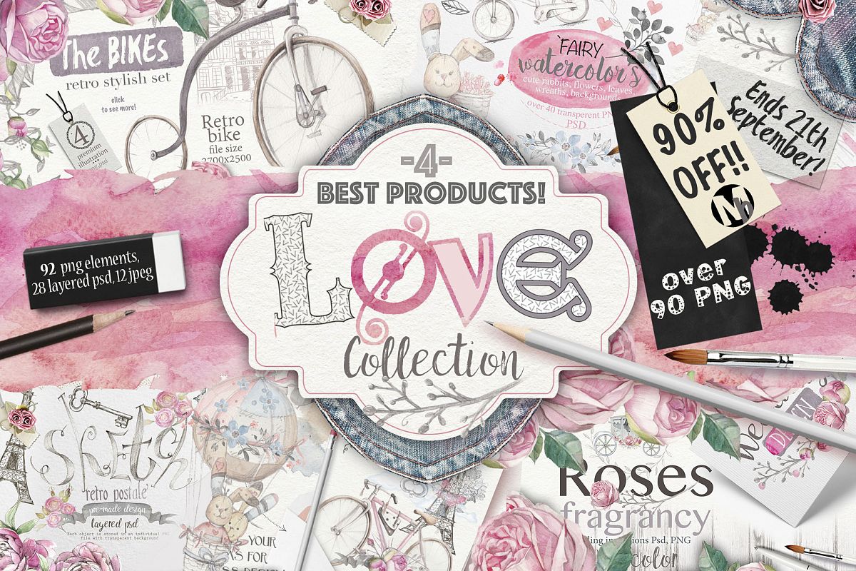 90%OFF ! Love collection 90 PNG elements example image 1