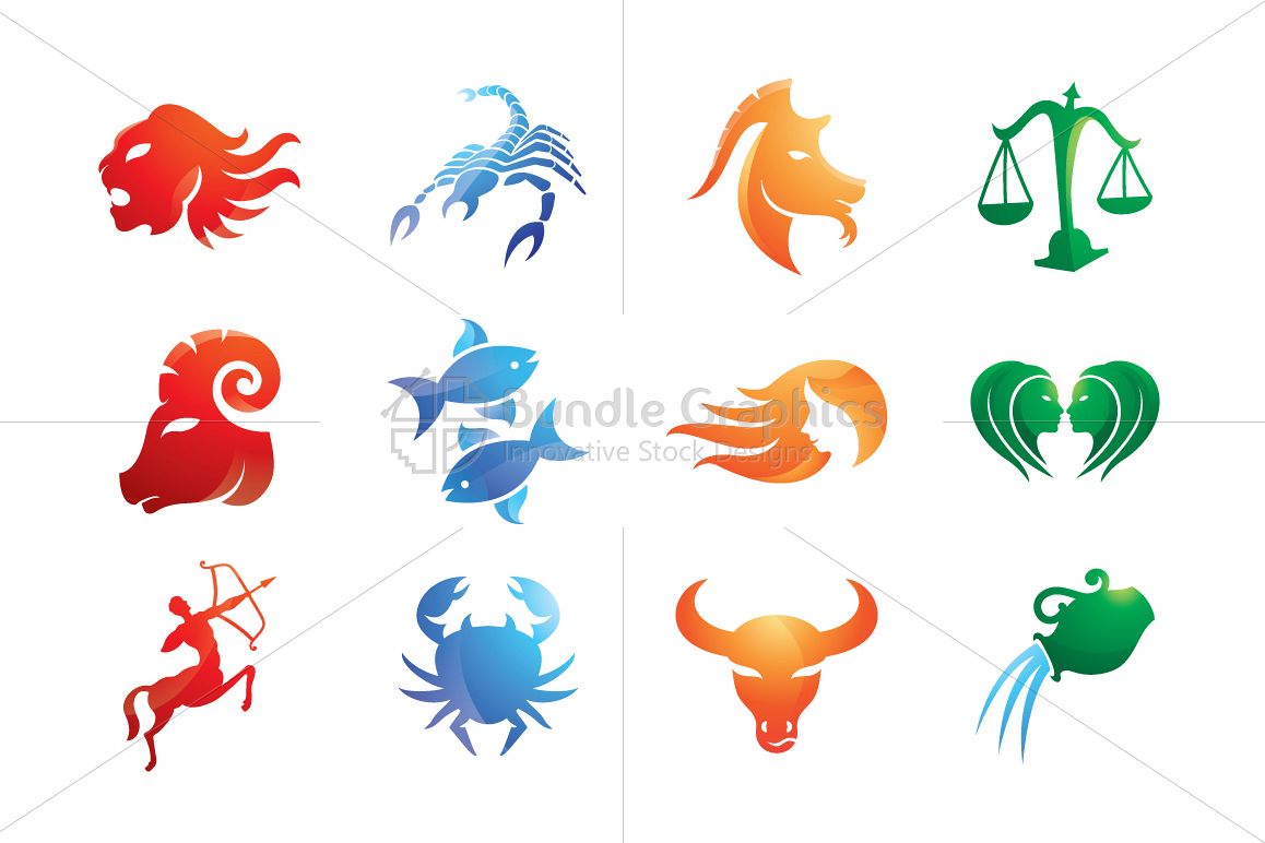 Tribal Style Zodiac Signs - Iconic Set example image 1