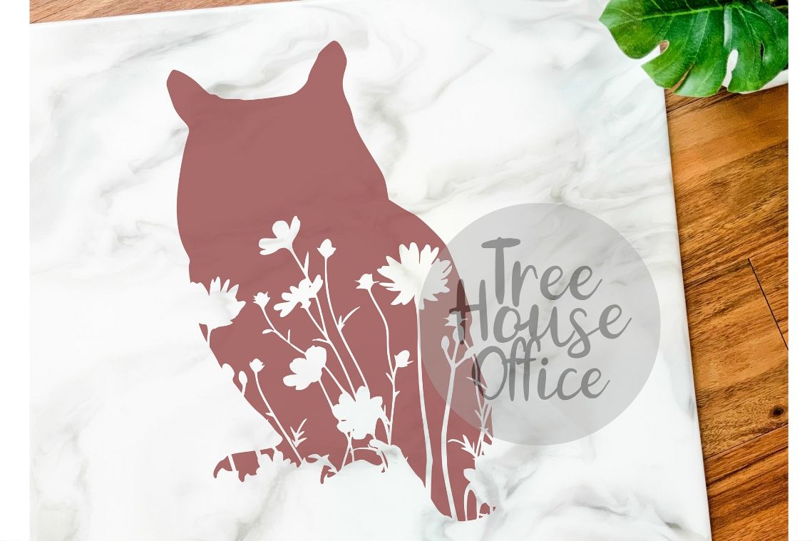 Floral Owl Mandala Forest Zentangle Flower SVG/DXF/PNG example image 1