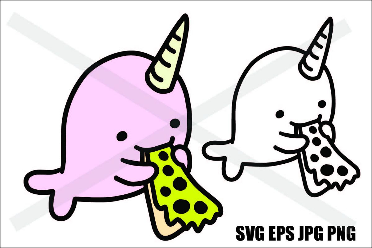Cute Naval Eating Pizza- SVG-EPS-JPG-PNG example image 1