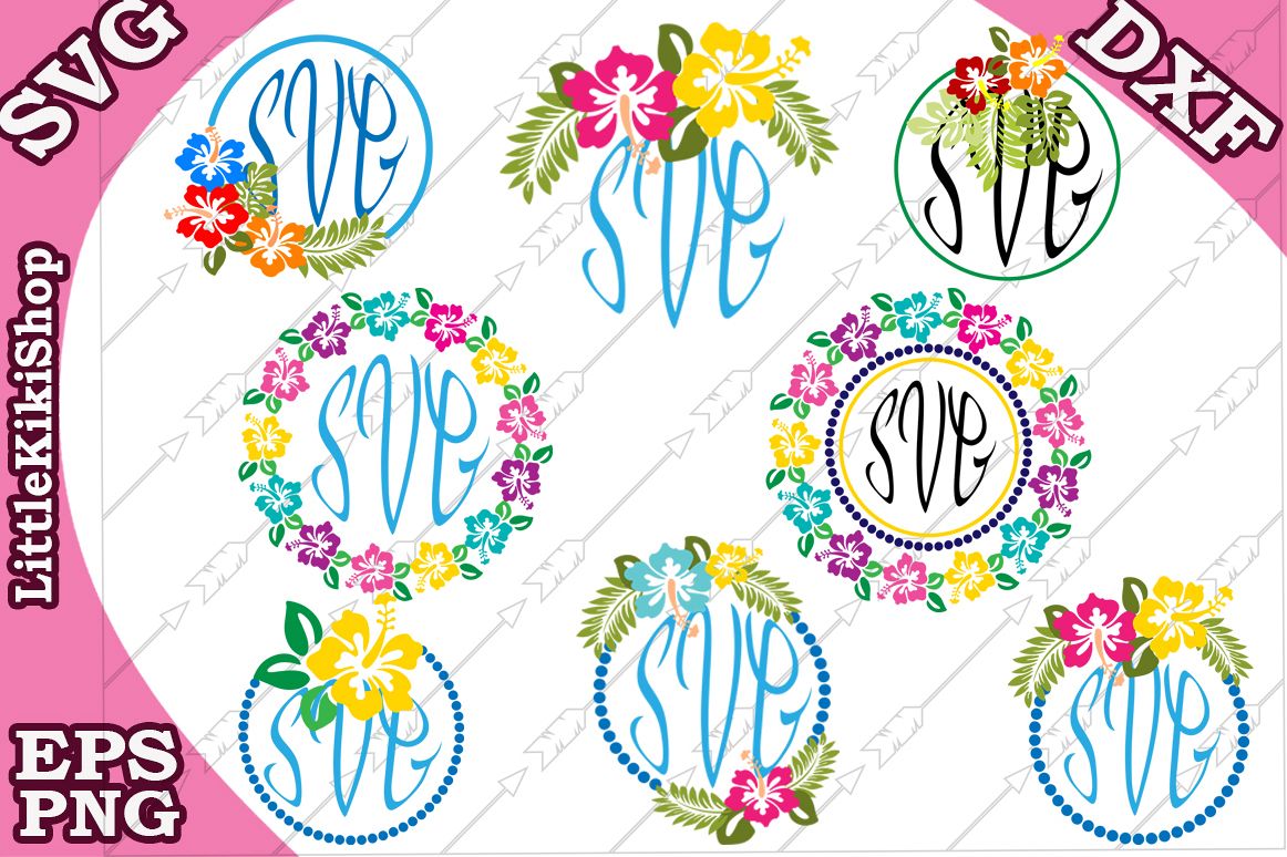 Download Floral Monogram Svg,Hibiscus monogram,Hawaii Svg (214247 ...